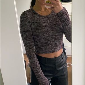 Wilfred free heathered purple long sleeve crop